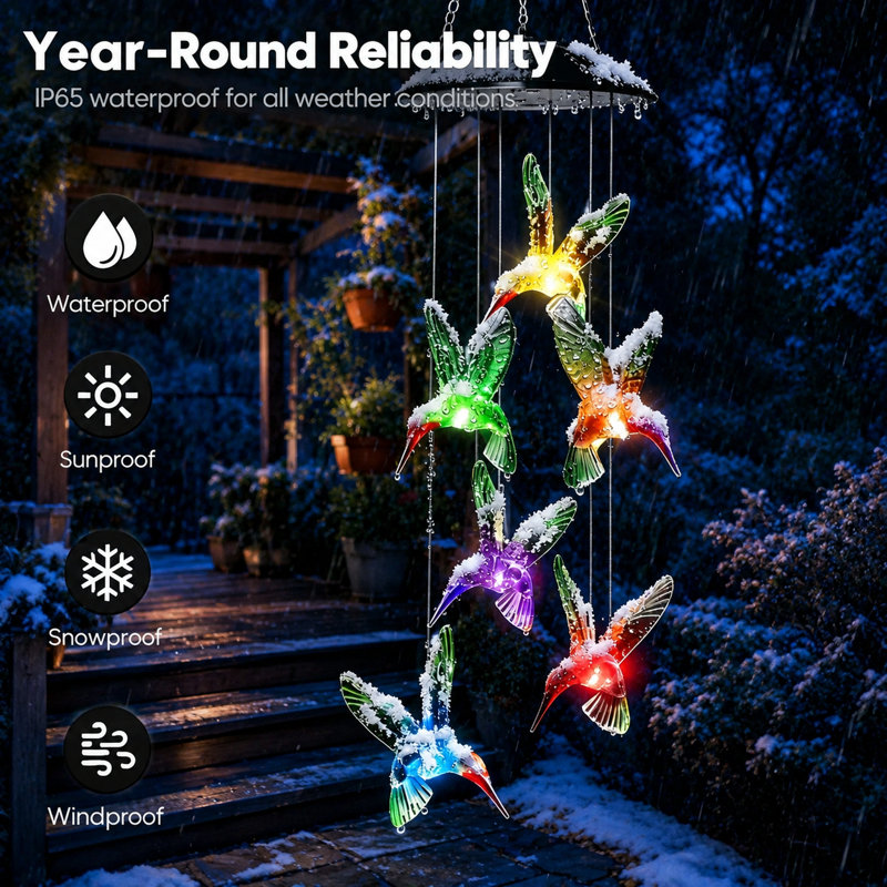 【美品】マスターサウンドTinker Bell 　Windy Shadow Arlmont & Co. Solar Hummingbird Wind Chime Light Outdoor